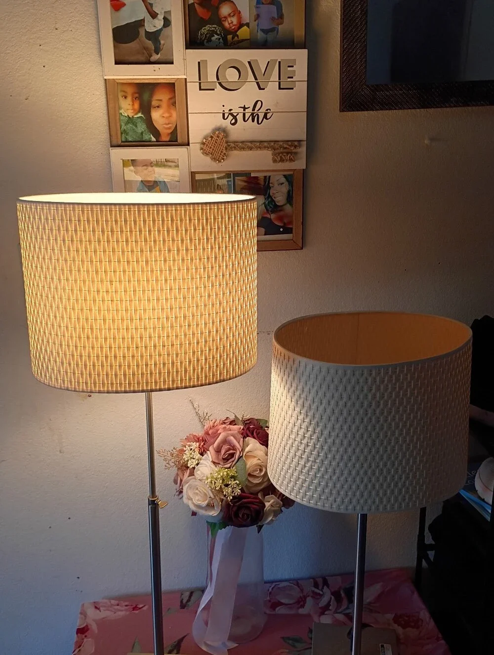 VTG IKEA Aläng Height-Adjustable Lamps Woven Shade Set of 2